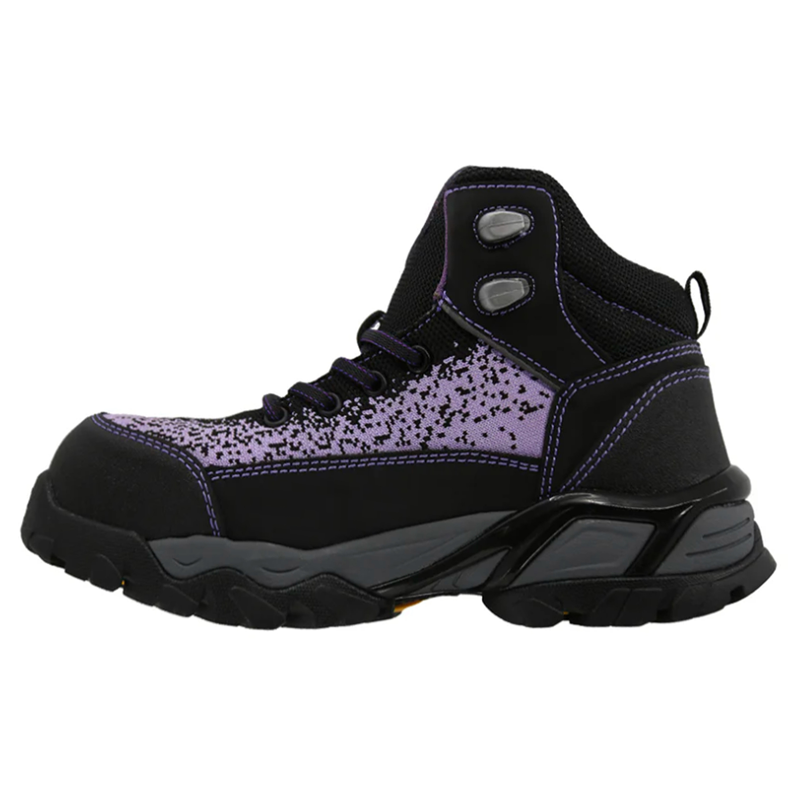 Botas De Seguridad Para Dama Sicuro Forte Sf78 Negro Lila Casco Policarbonato
