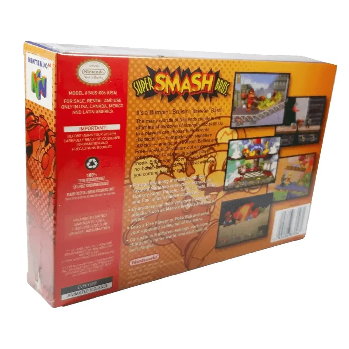 Super Smash Bros Standard Edition Nintendo 64 Físico En Caja.