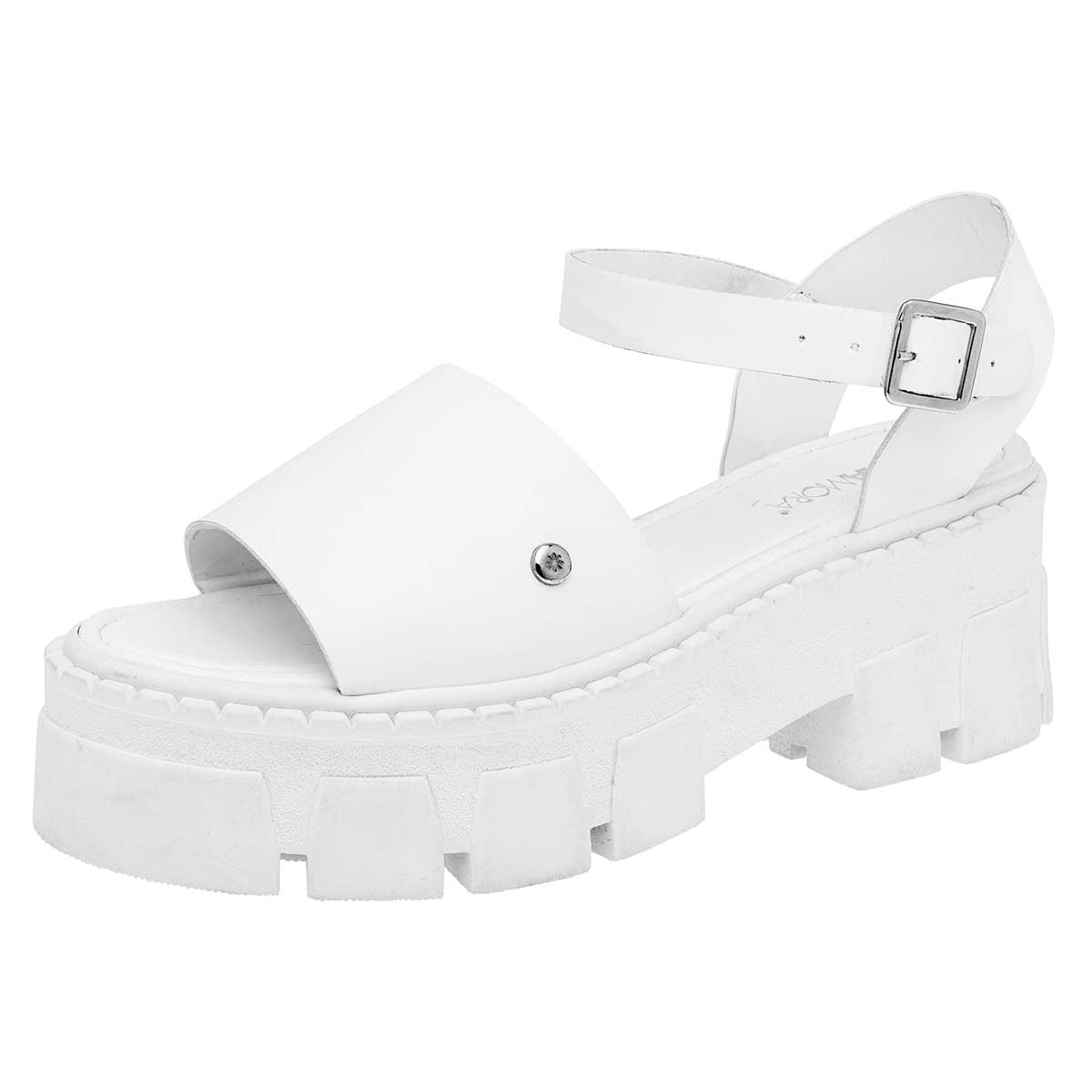 SANDALIA PLATAFORMA 7 CM MUJER MORAMORA AIDE BLANCO NAIROBI 