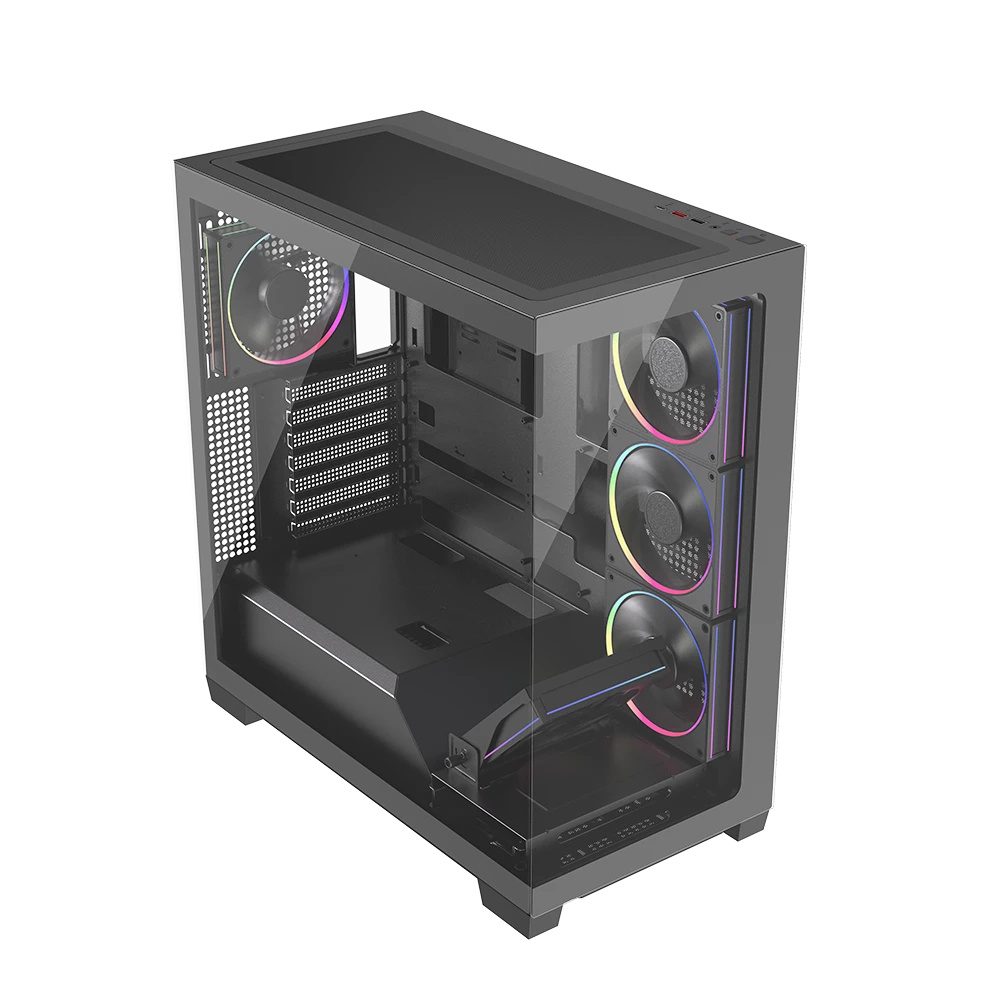 Gabinete Balam Rush Tank Polar 7900, Midi-Tower, ATX/Micro-ATX/Mini-ITX, USB 2.0/3.0, sin Fuente, 5 Ventiladores Instalados, Negro. 