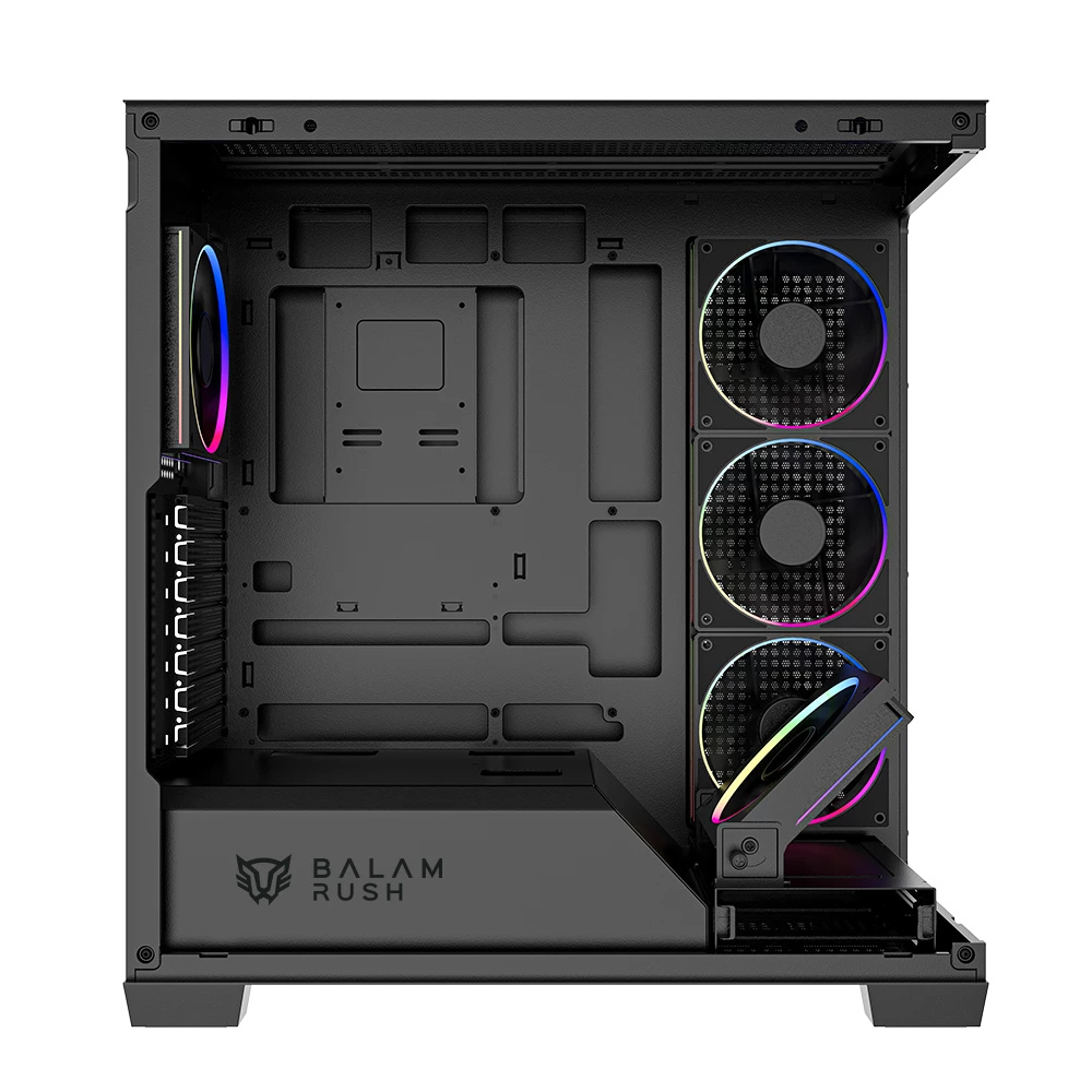 Gabinete Balam Rush Tank Polar 7900, Midi-Tower, ATX/Micro-ATX/Mini-ITX, USB 2.0/3.0, sin Fuente, 5 Ventiladores Instalados, Negro. 
