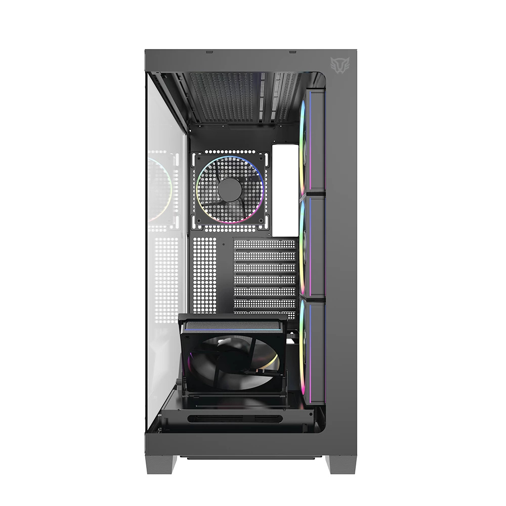 Gabinete Balam Rush Tank Polar 7900, Midi-Tower, ATX/Micro-ATX/Mini-ITX, USB 2.0/3.0, sin Fuente, 5 Ventiladores Instalados, Negro. 