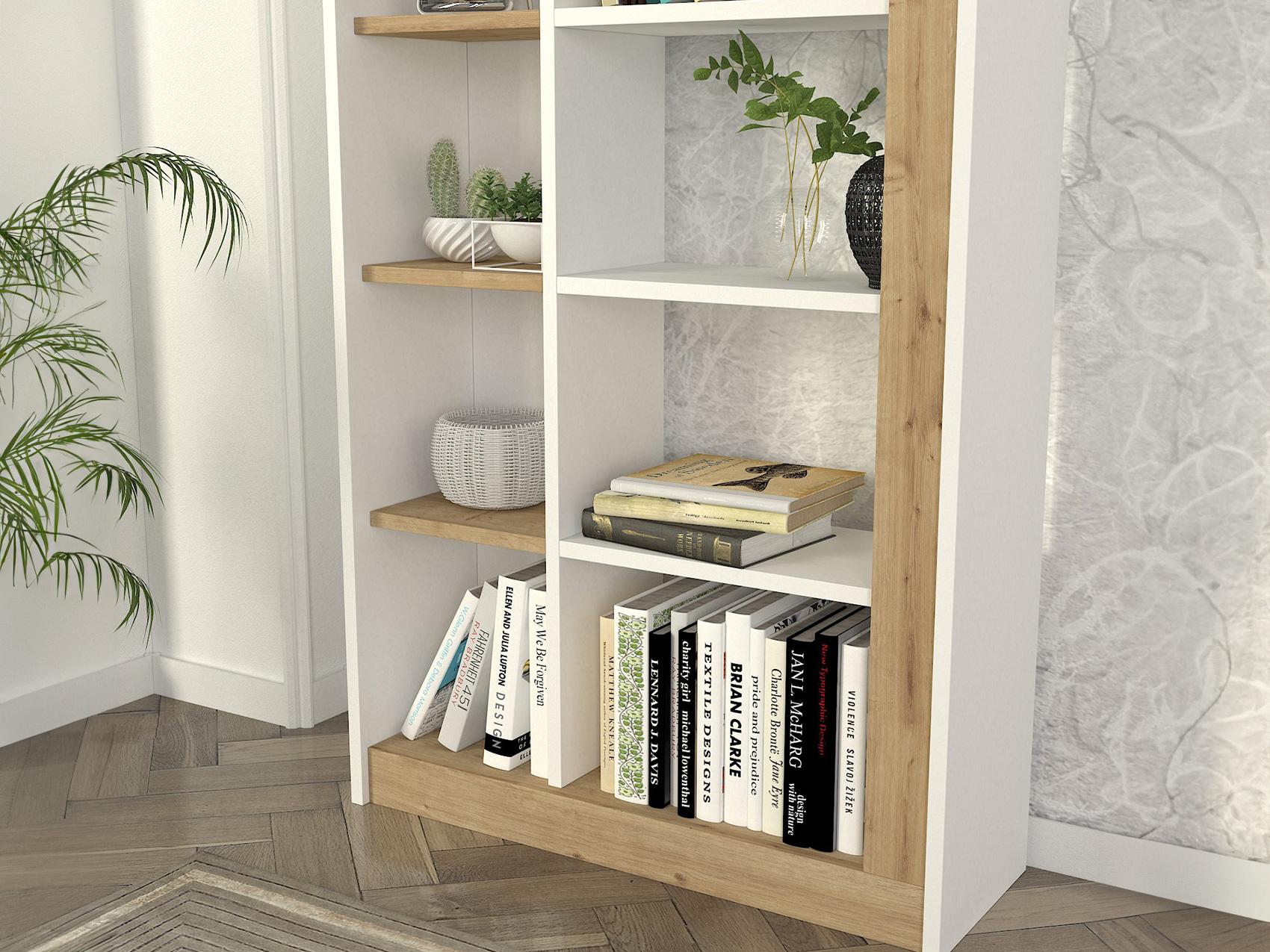 Librero Biblioteca con 10 estantes Blanco con Mérida