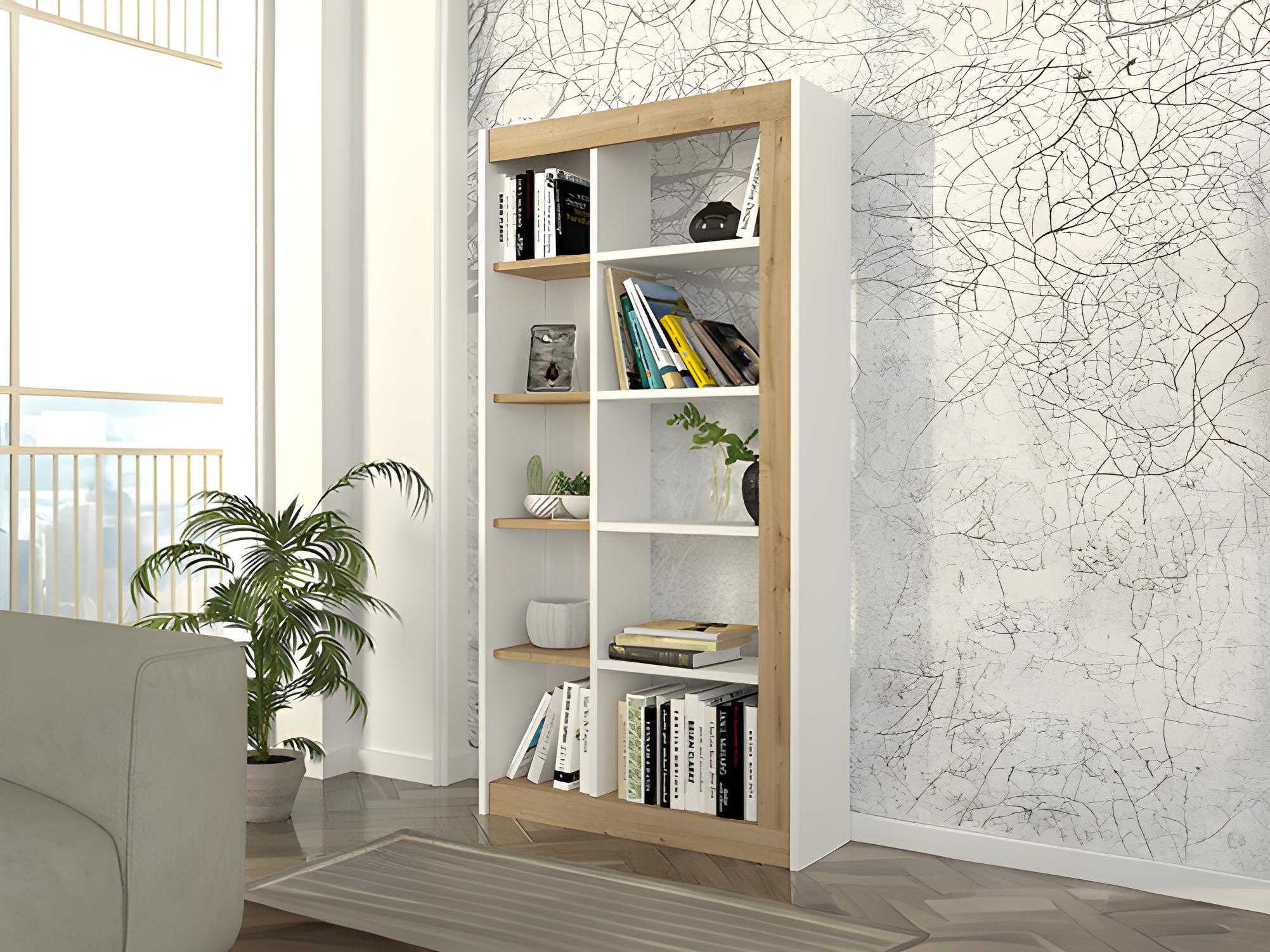 Librero Biblioteca con 10 estantes Blanco con Mérida