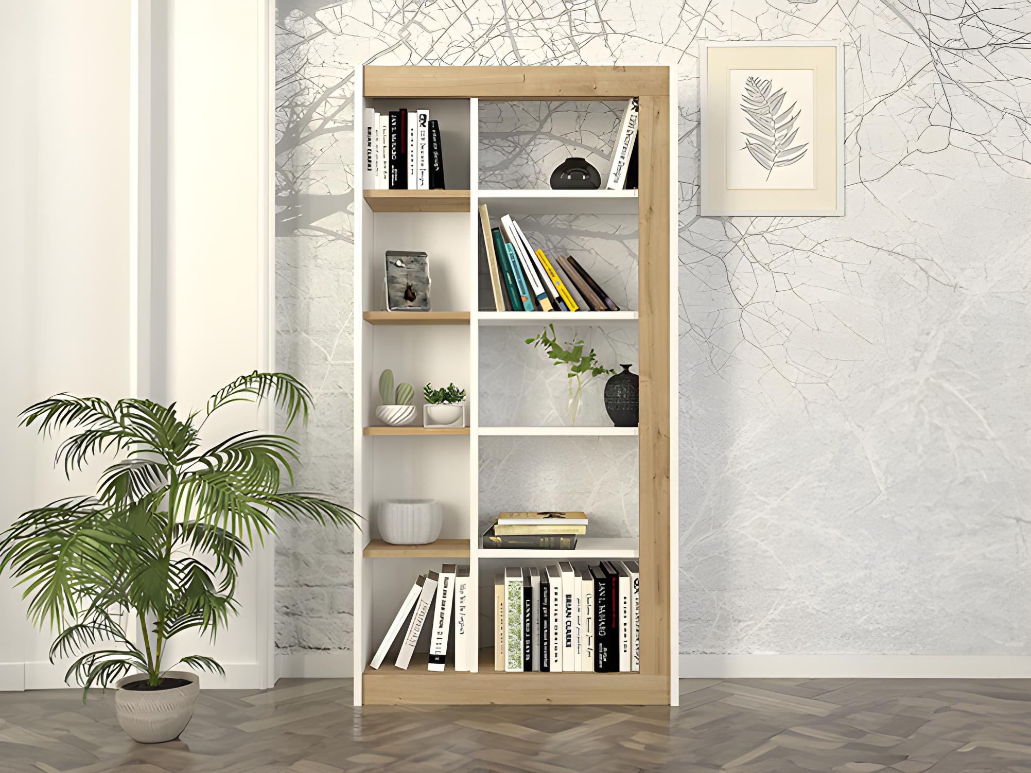 Librero Biblioteca con 10 estantes Blanco con Mérida