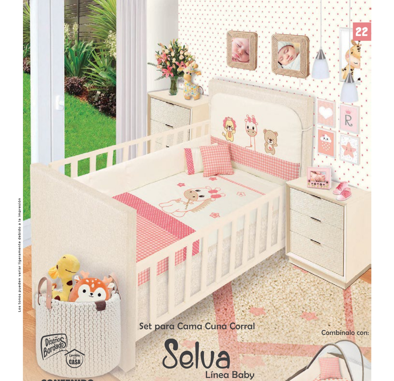 Juego de cama con edredón para cama-cuna corral SELVA