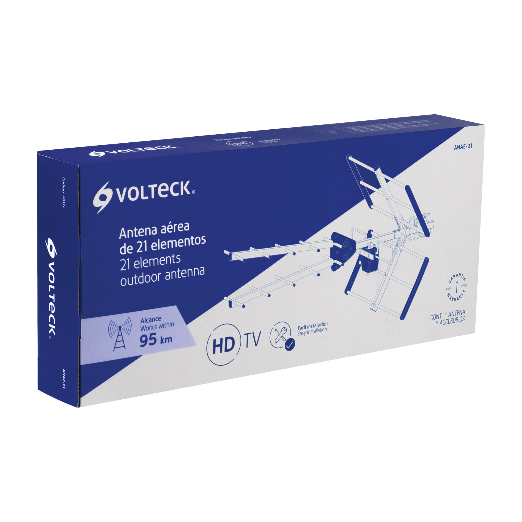 Antena aérea para TV HD, 17 elementos, Volteck