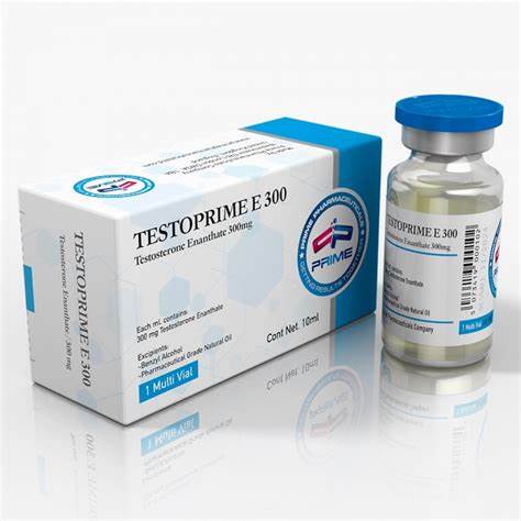 TESTOPRIME E - Enantato de Testosterona - Inyectable - 300mg/ml 10ml - Prime Pharmaceuticals - Masa continua y fuerza estable con liberación prolongada