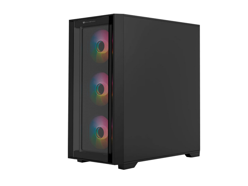 Gabinete Balam Rush Carbono Twin Mate 6000 con Ventana RGB, Midi-Tower, Micro-ATX/Mini-ITX, USB 3.0/2.0, sin Fuente, 4 Ventiladores RGB Instalados, Negro. 