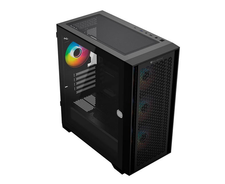 Gabinete Balam Rush Carbono Twin Mate 6000 con Ventana RGB, Midi-Tower, Micro-ATX/Mini-ITX, USB 3.0/2.0, sin Fuente, 4 Ventiladores RGB Instalados, Negro. 