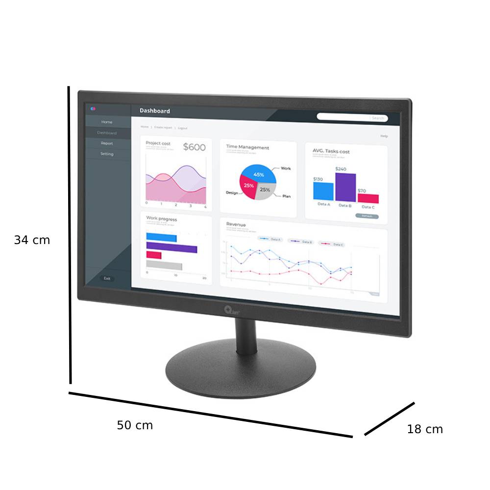 Monitor Qian QM191704 19.5 LED Resolución 1600 x 900 Negro