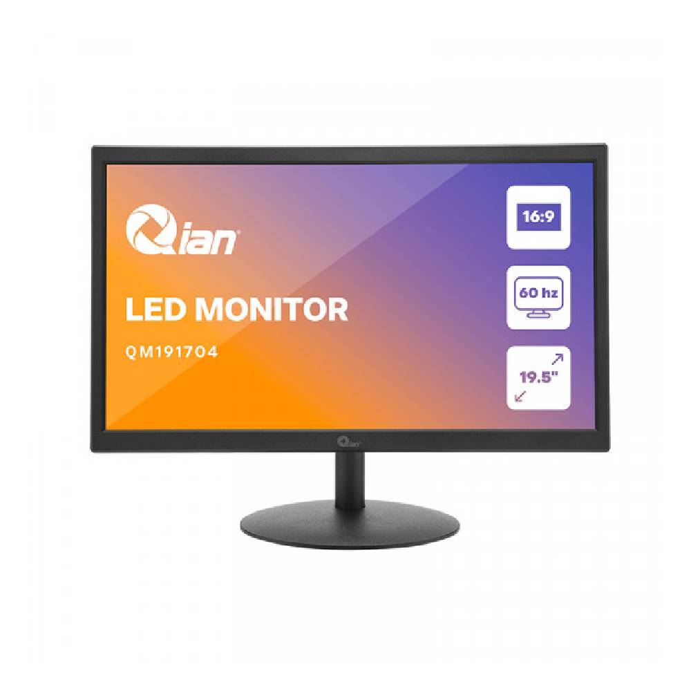 Monitor Qian QM191704 19.5 LED Resolución 1600 x 900 Negro