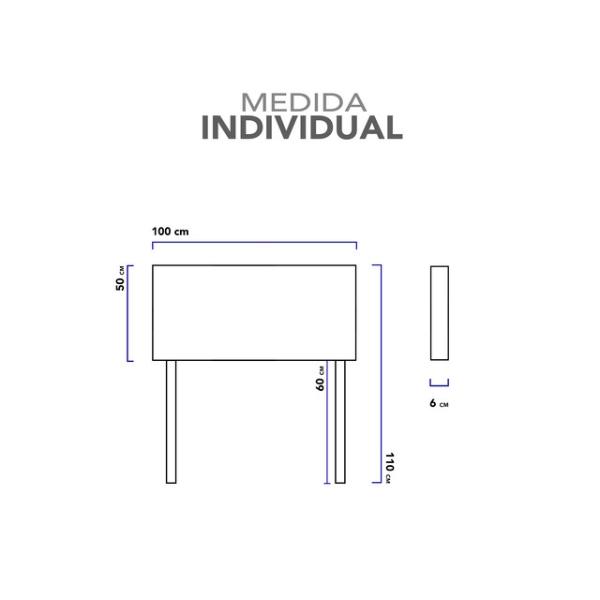 Cabecera Individual Lisa Natural 3 en 1 Moderna