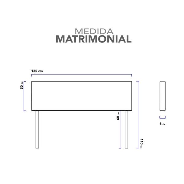 Cabecera Matrimonial Raya Vertical Natural 3 en 1 Moderna