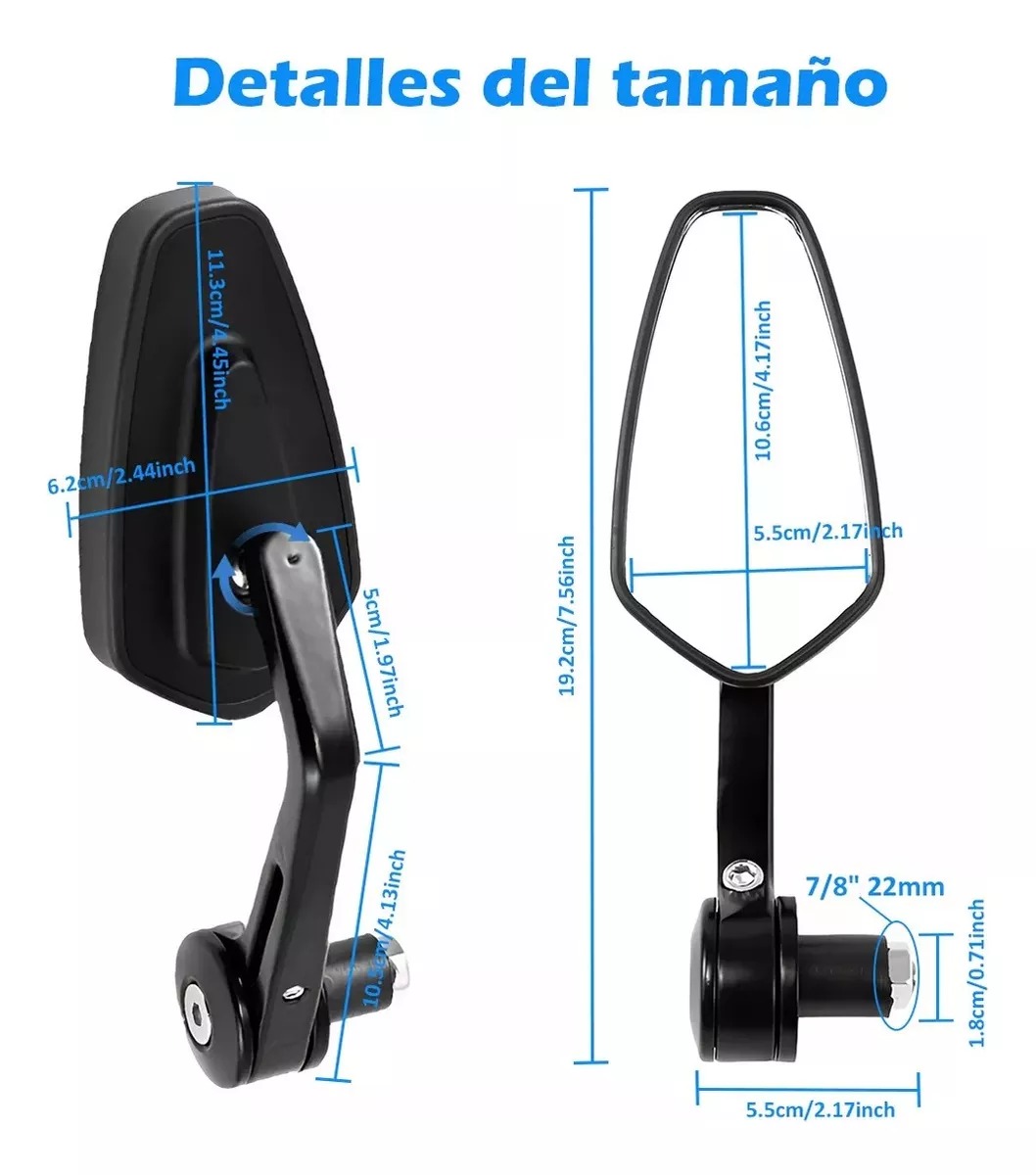 2 Pz Espejos Moto Deportivos Street Cafe Racer Motocicleta