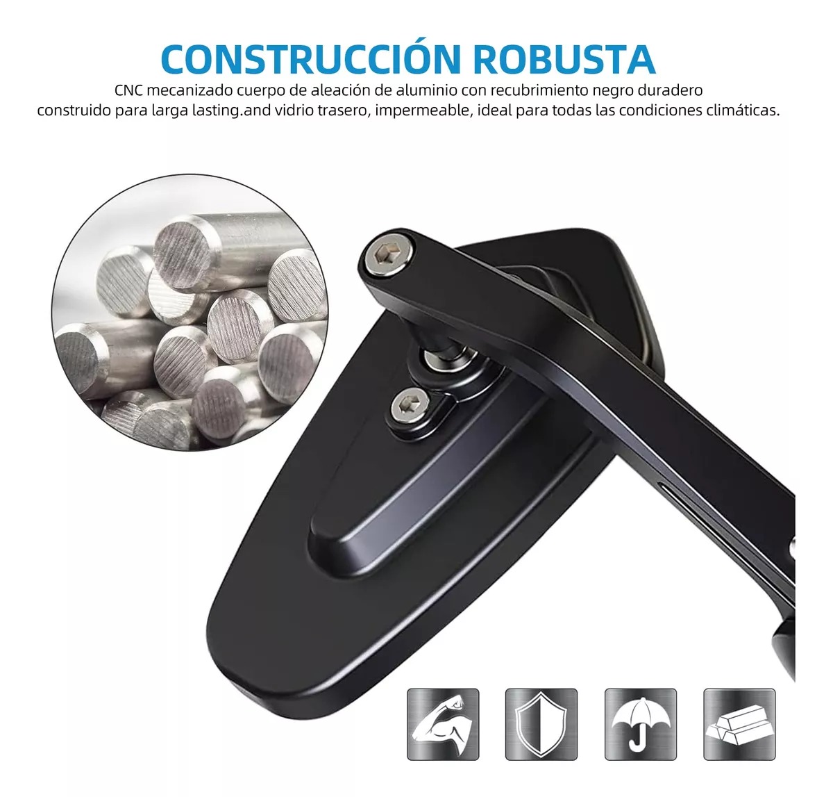 2 Pz Espejos Moto Deportivos Street Cafe Racer Motocicleta