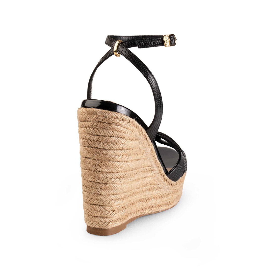 Alpargatas Para Mujer De Piel Sandalia Plataforma Davenia Arezzo Negro