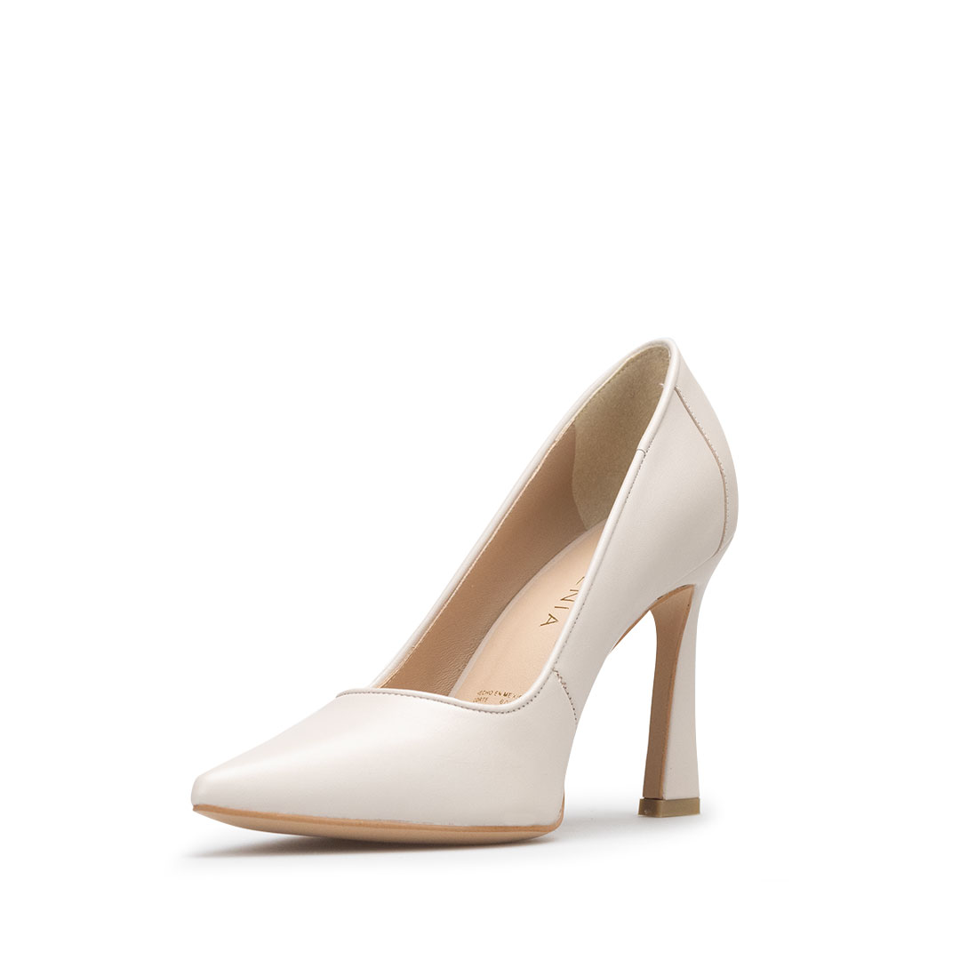 Zapatillas De Tacón Davenia De Piel Sandalia Para Dama Mod. Antonella Marfil