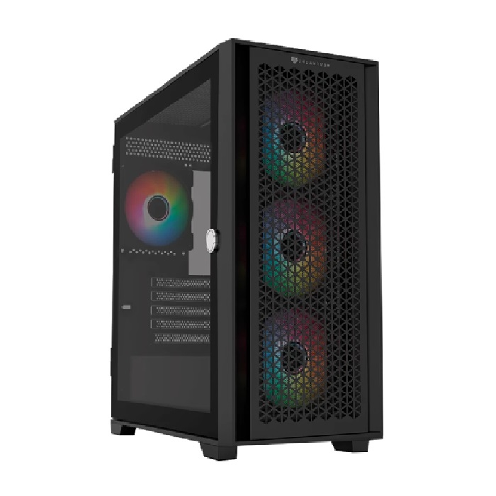 Gabinete Balam Rush Carbono Twin Mate 8000 con Ventana RGB, Midi-Tower, Micro-ATX/Mini-ITX, USB 3.0/2.0, sin Fuente, 4 Ventiladores RGB Instalados, Negro.