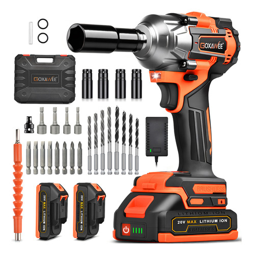 Goxawee® 2 Batería 20v Perforación Llave De Impacto Inalámbrico Herramientas Electricas 1/2inch pistola de impacto