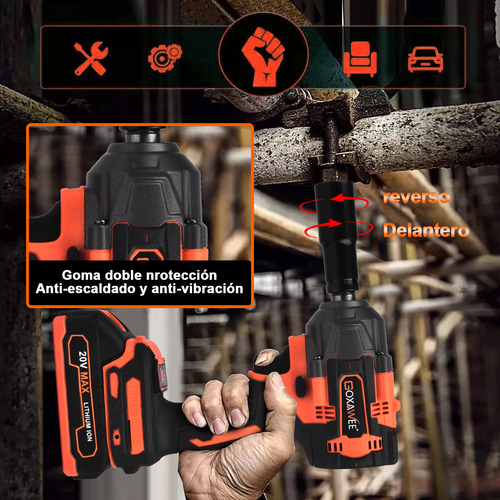 Goxawee® 2 Batería 20v Perforación Llave De Impacto Inalámbrico Herramientas Electricas 1/2inch pistola de impacto