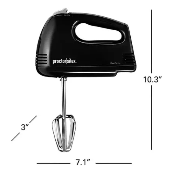 Batidora Proctor Silex  de Mano, 5 Velocidades, 100 watts de potencia, Negra