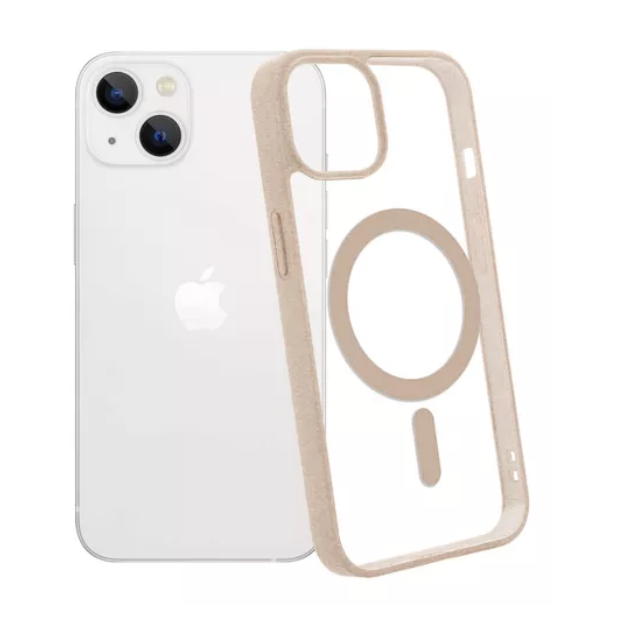 Mr. Gadgets Funda Transparente Color Titanio Del Desierto Arena Bronce Para iPhone 15,  Compatible Con Magsafe Silicona Acrilico Clear Color Case Carcasa