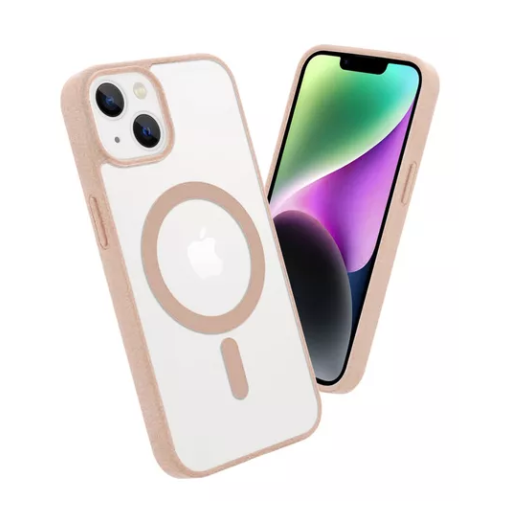 Mr. Gadgets Funda Transparente Color Titanio Del Desierto Arena Bronce Para iPhone 15,  Compatible Con Magsafe Silicona Acrilico Clear Color Case Carcasa