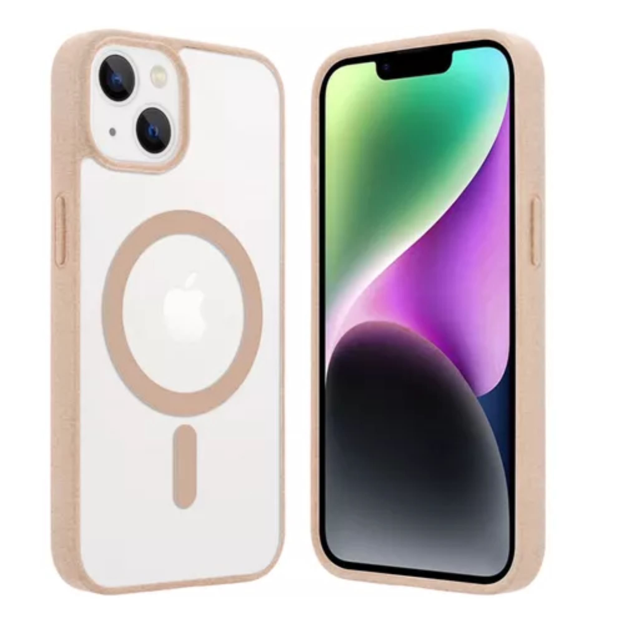 Mr. Gadgets Funda Transparente Color Titanio Del Desierto Arena Bronce Para iPhone 15,  Compatible Con Magsafe Silicona Acrilico Clear Color Case Carcasa