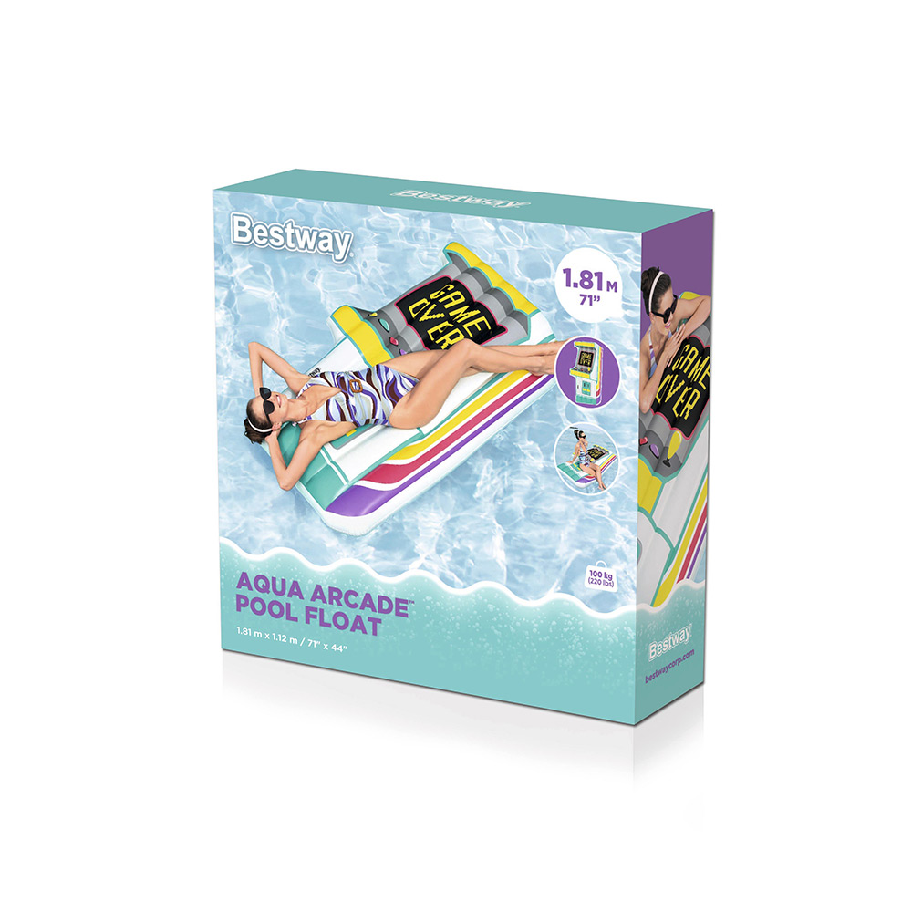 Inflable Salvavidas Montable Bestway Diseño Arcade 181 Cm Color Blanco