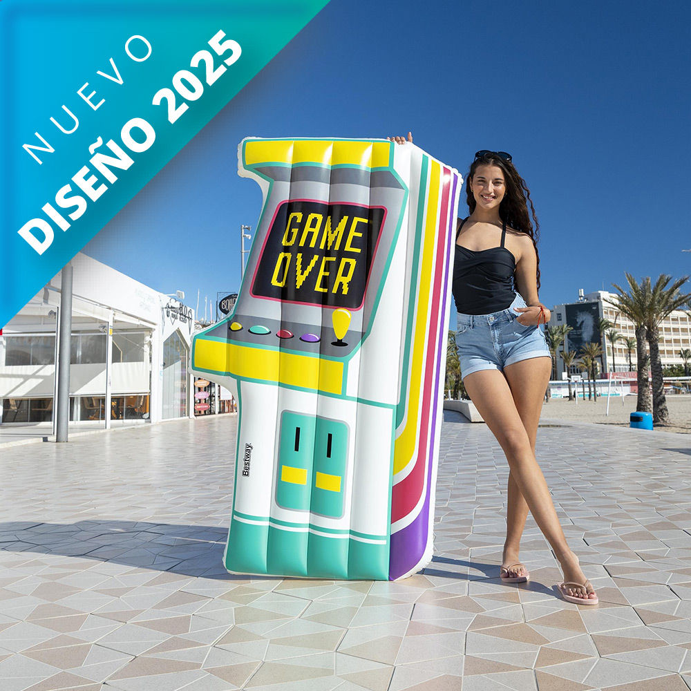 Inflable Salvavidas Montable Bestway Diseño Arcade 181 Cm Color Blanco