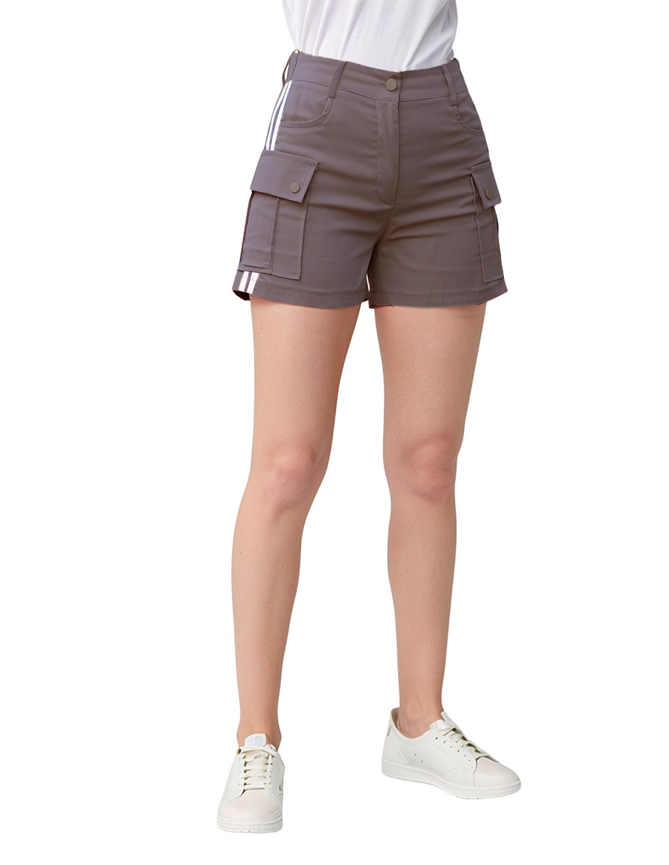 Short cargo de gabardina para mujer