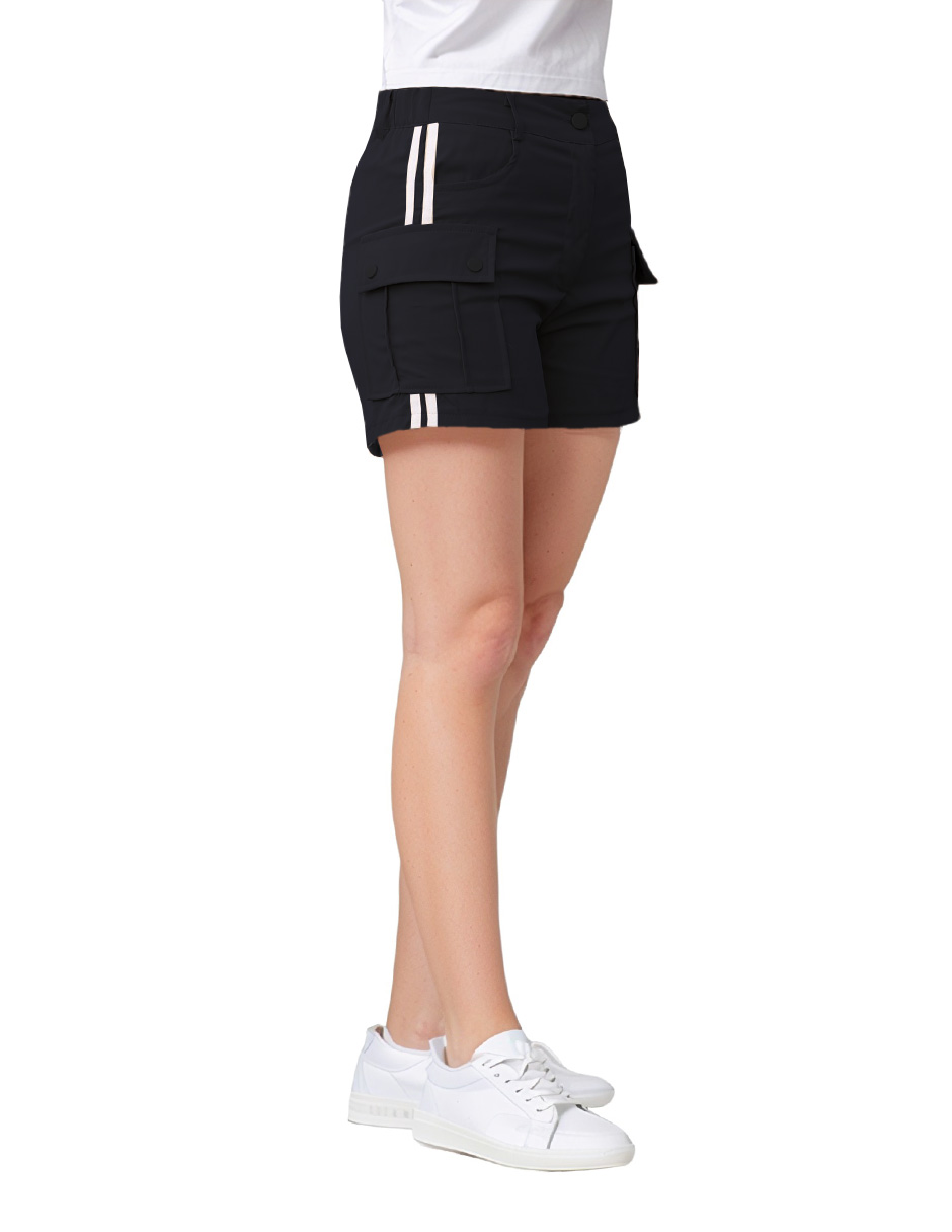 Short cargo de gabardina para mujer