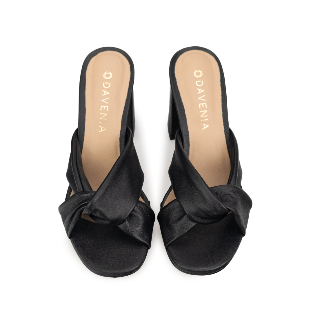 Zapatillas De Tacón Davenia De Piel Sandalia De Dama Mod. Althea