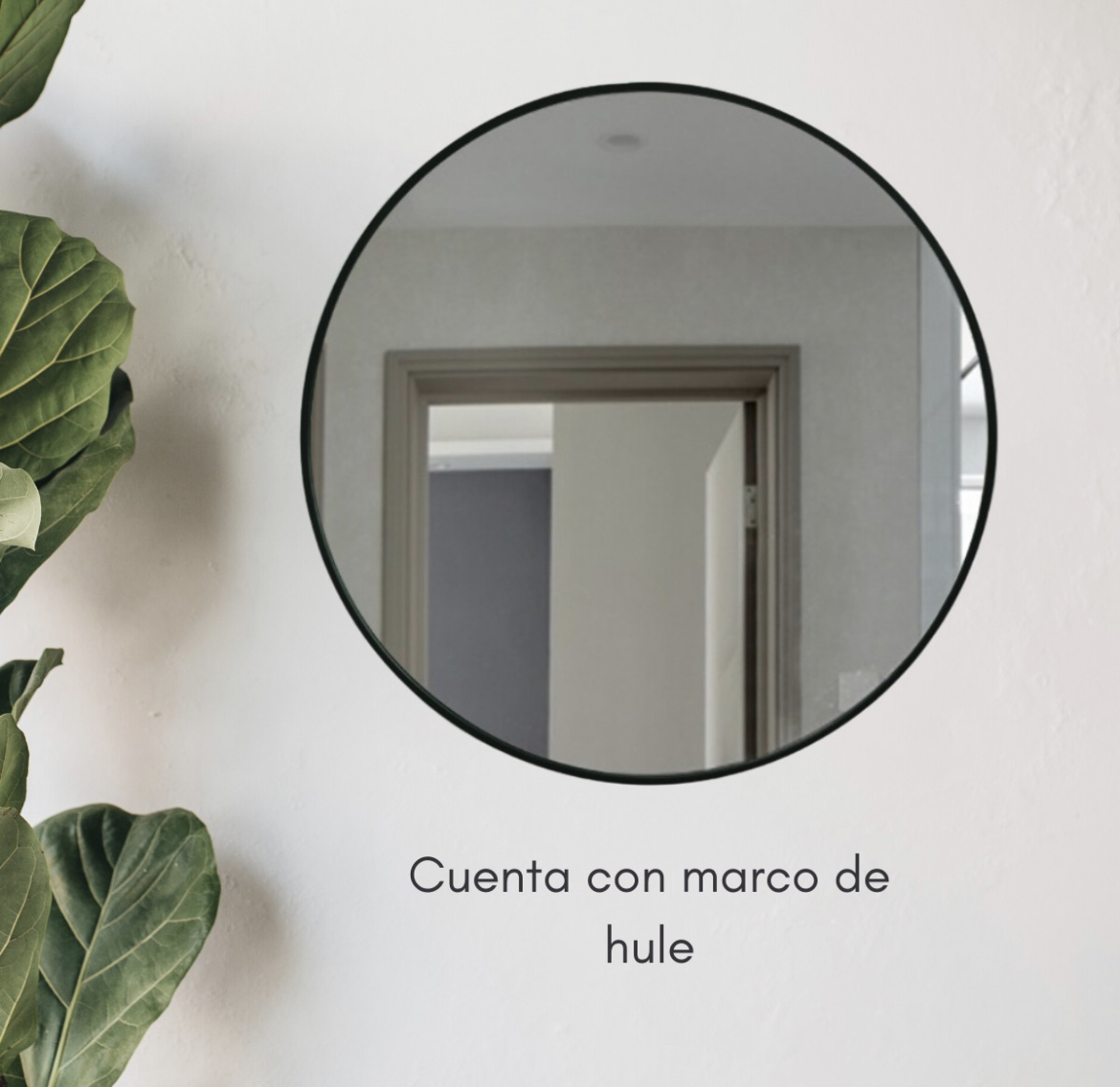 Espejo Redondo De 50cm Con Marco Pared Baño Habitación