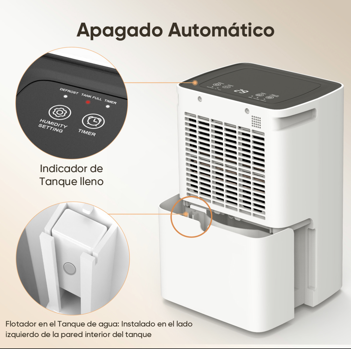 Deshumidificadores De 6 L Para El Hogar, Con Drenaje, Blanco