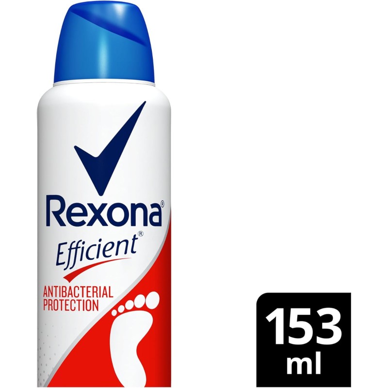Set Rexona: Desodorante para Pies Efficient Antibacterial y Antitranspirante en Gel Xtracool Hombre 80g, Secado Rápido, 48h Protección