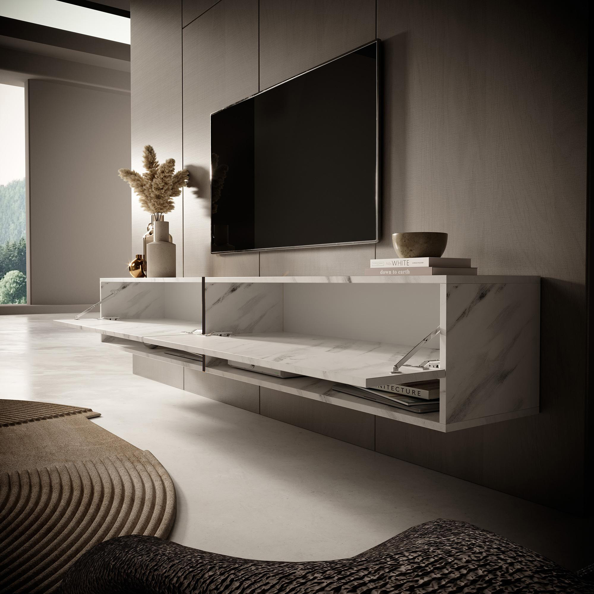Mueble TV Mueble Mármol Blanco