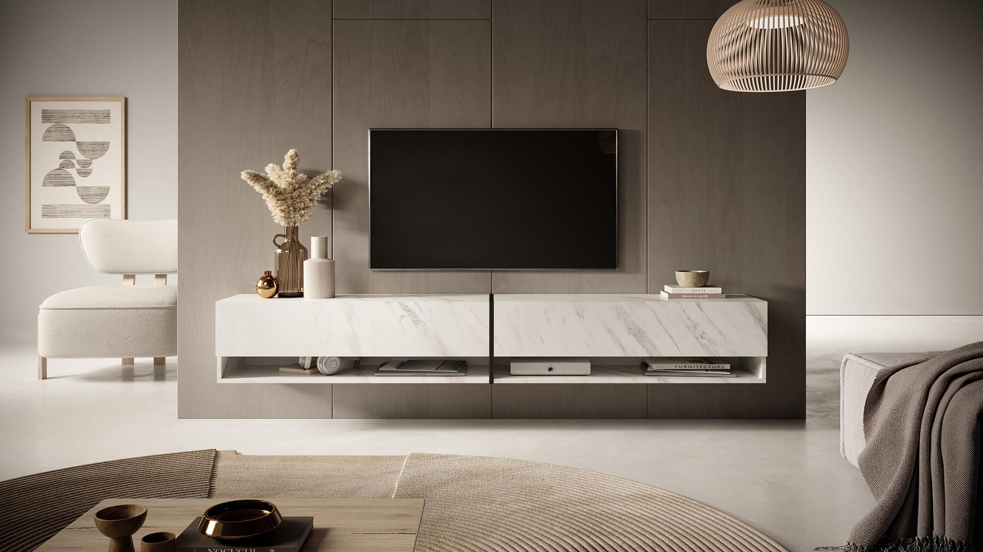 Mueble TV Mueble Mármol Blanco