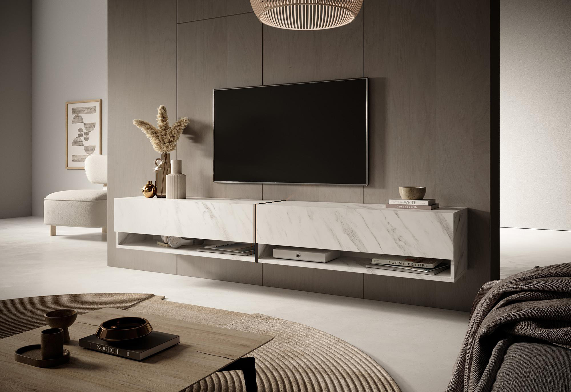 Mueble TV Mueble Mármol Blanco