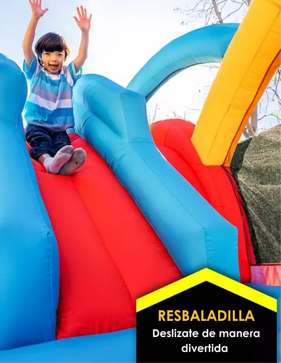 Trampolín Brincolín Inflable Arcoíris Con Pared Y Escalera