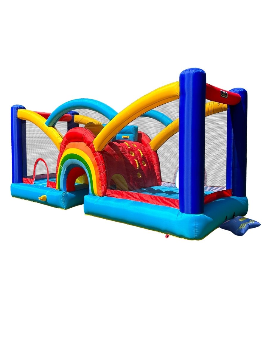 Trampolín Brincolín Inflable Arcoíris Con Pared Y Escalera