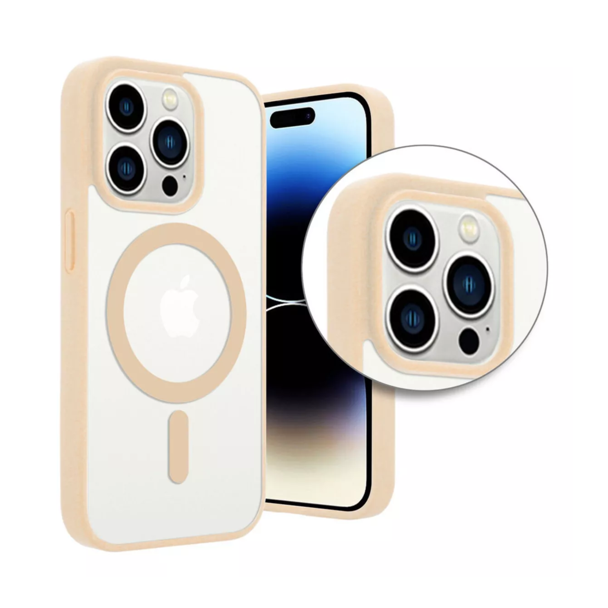 Mr. Gadgets Funda Transparente Color Titanio Del Desierto Arena Bronce Para iPhone 12 Pro Max,  Compatible Con Magsafe Silicona Acrilico Clear Color Case Carcasa