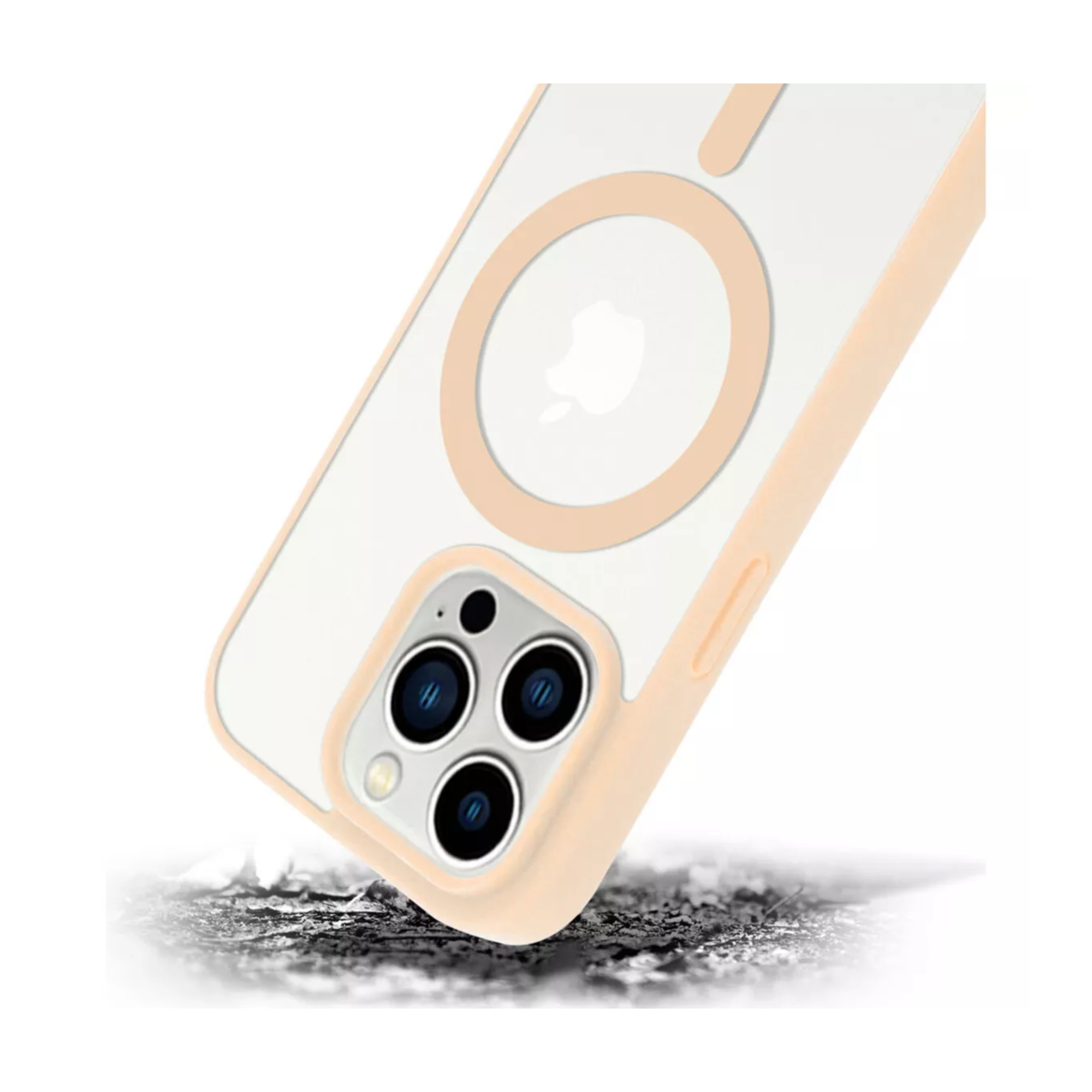 Mr. Gadgets Funda Transparente Color Titanio Del Desierto Arena Bronce Para iPhone 12 Pro Max,  Compatible Con Magsafe Silicona Acrilico Clear Color Case Carcasa