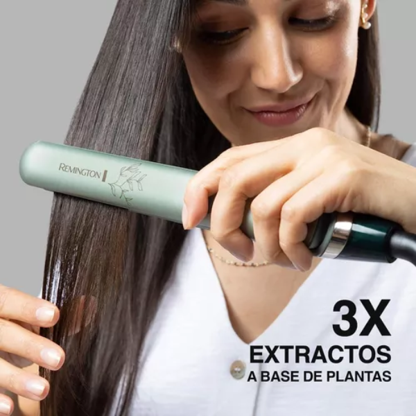 Alaciadora Remington  Botanicals 1/2" Placa Flotante Digital Verde Musgo