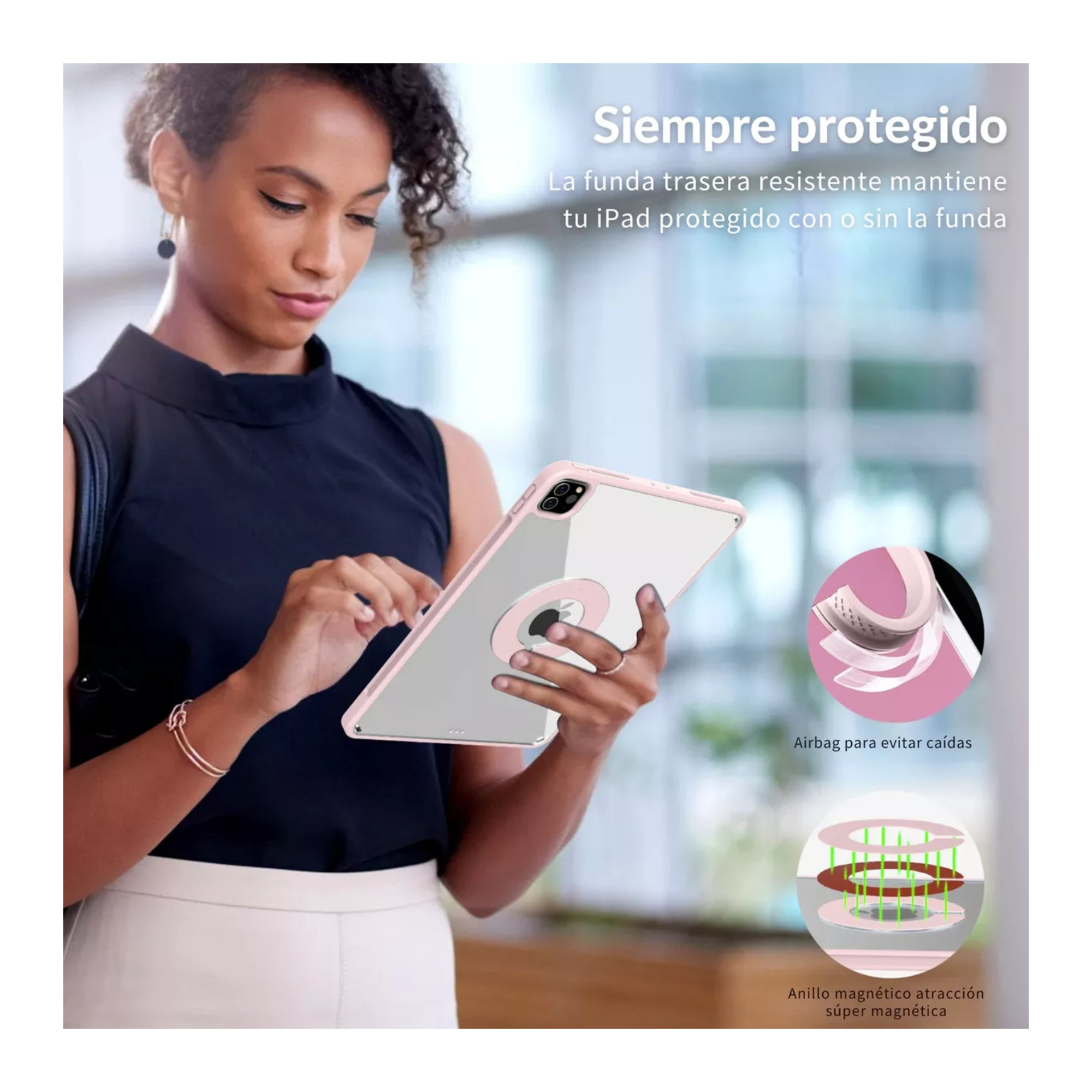 Funda Case Smart Folio 2 En 1 Magnetico, Compatible  iPad Air 4th/5th 10.9 Pulgadas / iPad Air M2/ M3 11 Pulgadas,Soport