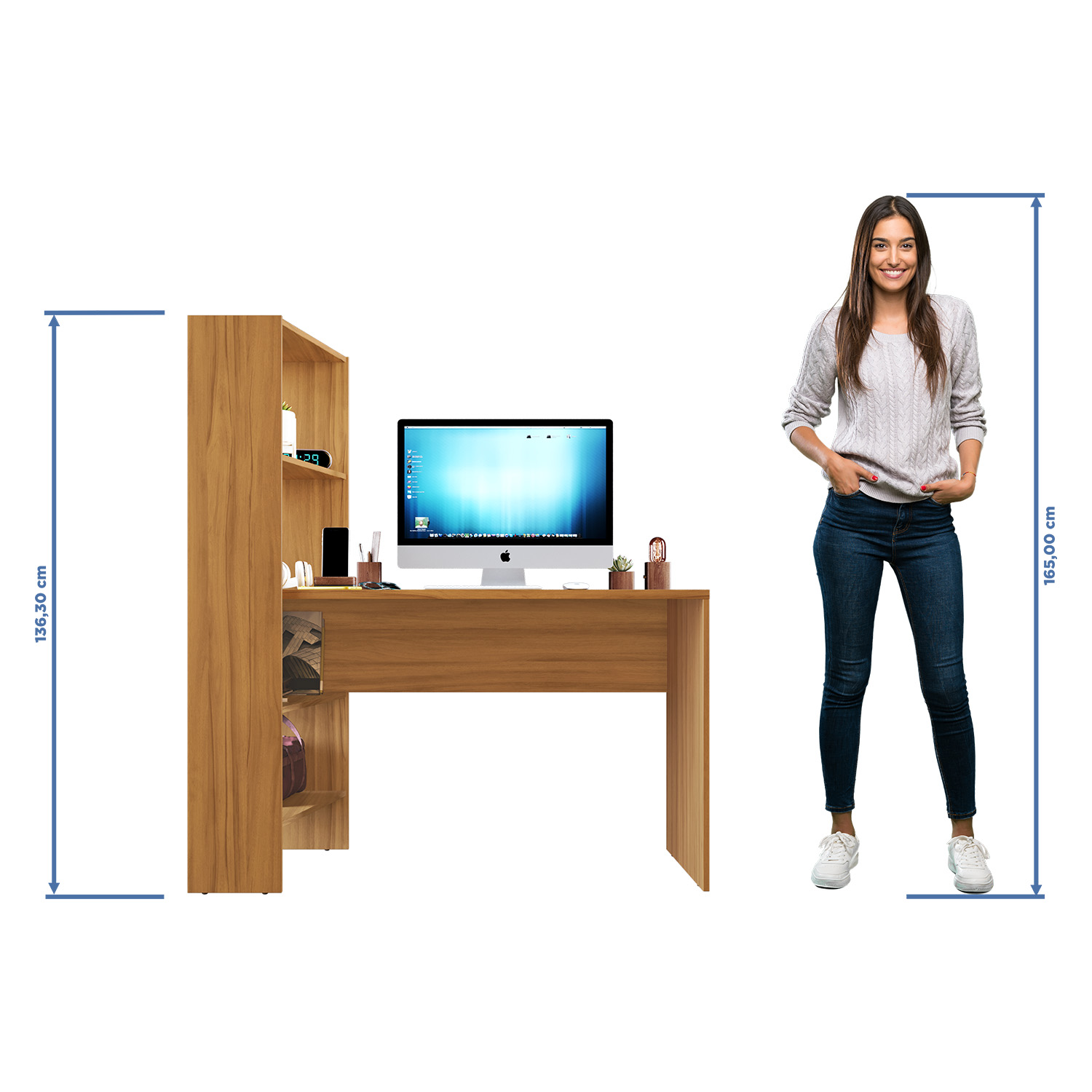 Escritorio Para Computadora Con Estante Freijo NT2105