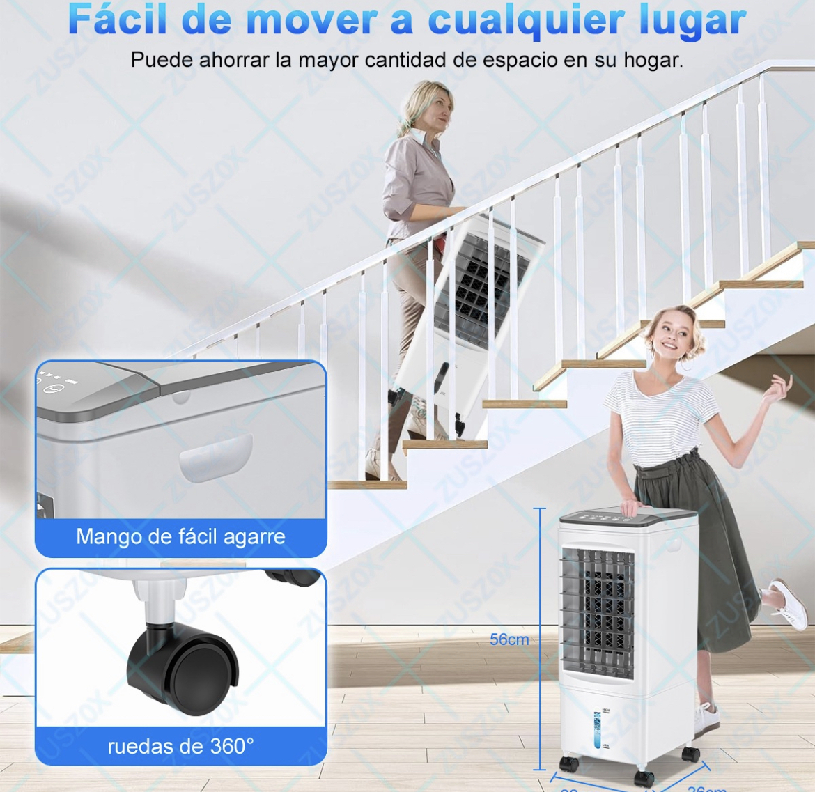 Enfriador De Aire Acondicionado Portátil Ventilador Frio 6l