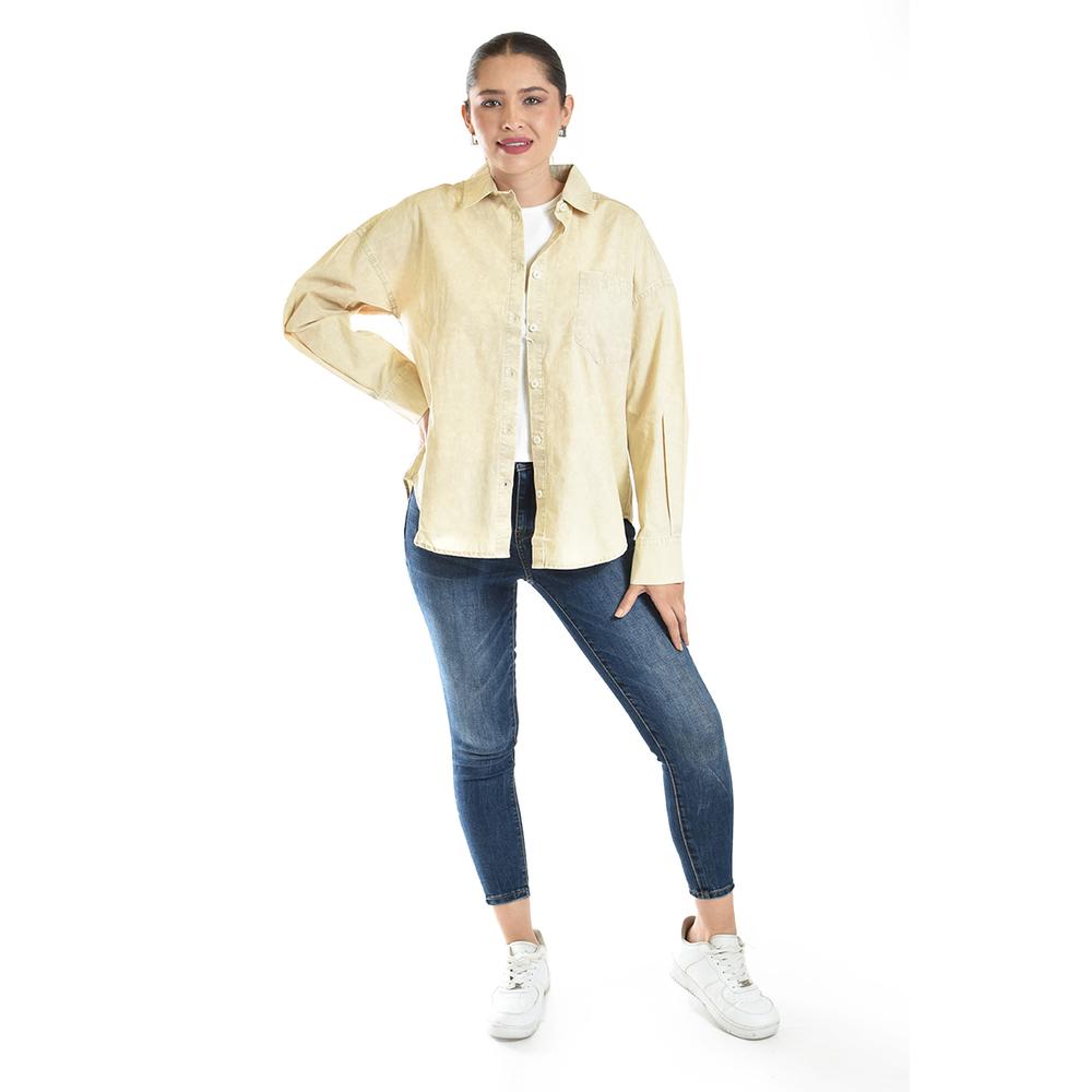 Blusa oversize diseño deslavado Roman Fashion/Juvenil, 11427 (Beige)