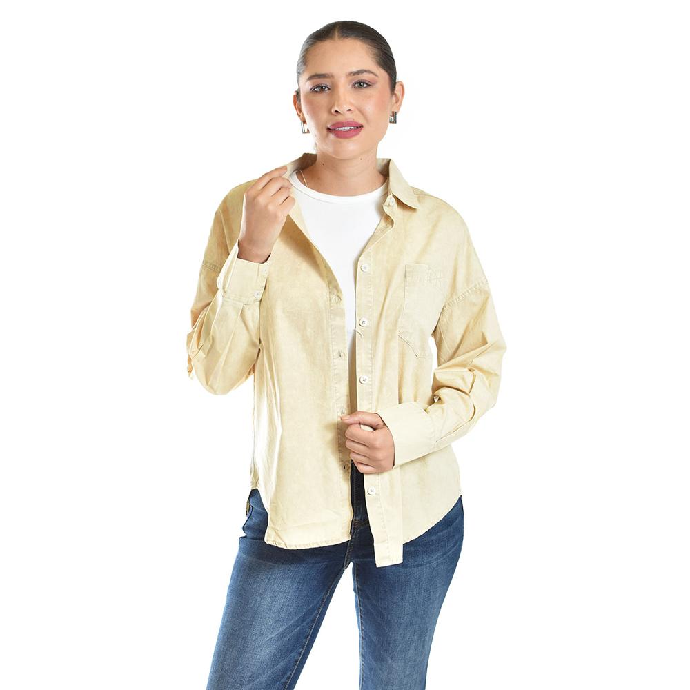 Blusa oversize diseño deslavado Roman Fashion/Juvenil, 11427 (Beige)